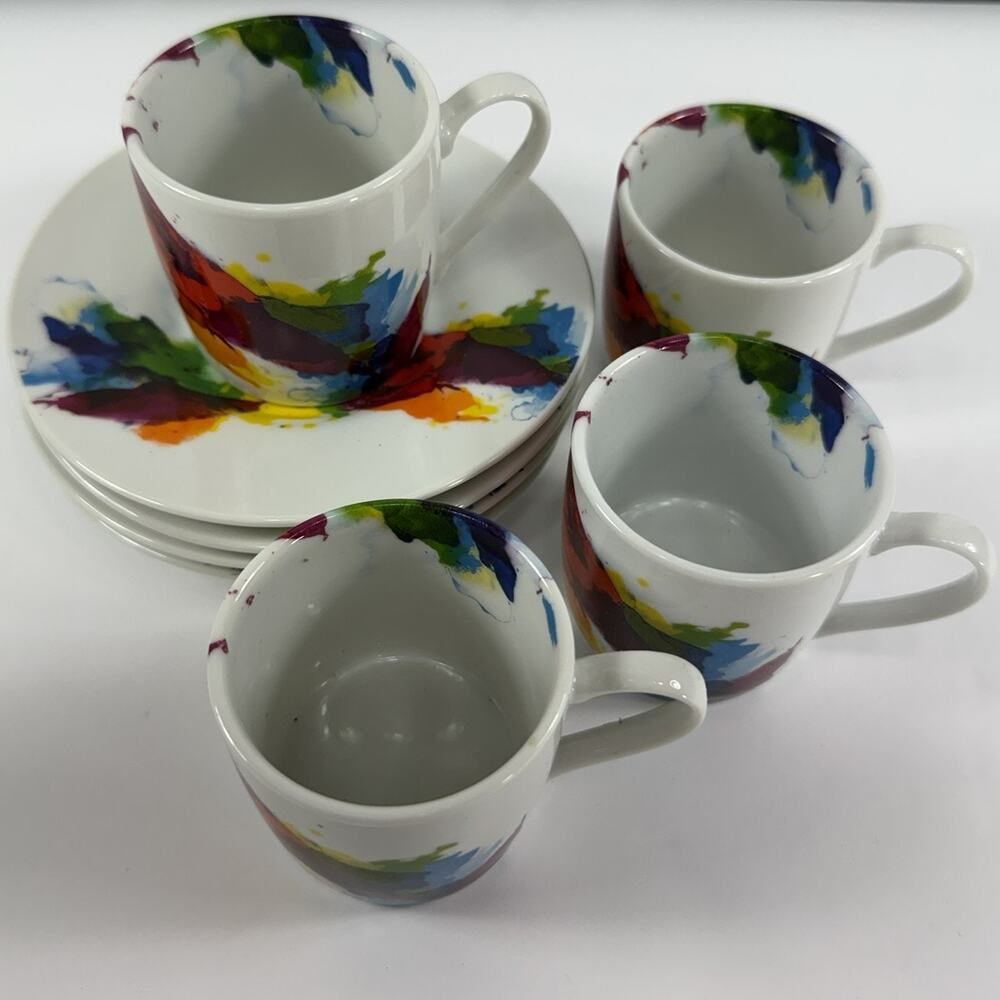 Könitz Porzellan On Colour - Flow Contemporary Espresso Demitasse Cups & Saucers